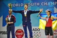 Алена Шевкопляс, Ритварс Сухаревс и Аулбек  Айгерим призеры ЧМ-2015 по тяжелой атлетике U-18.