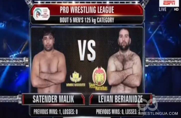 Вольная борьба: Леван Берианидзе - Satendrer Malik 17.01.2018, Pro Wrestling League-2018 видео запись схватки