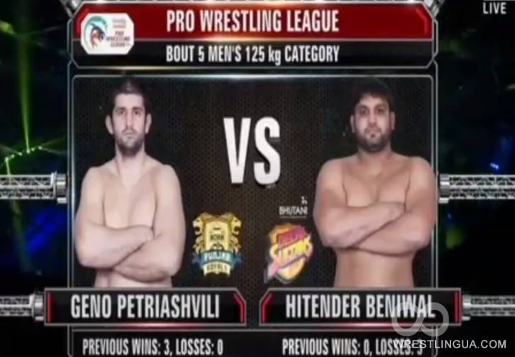 Вольная борьба: Гено Петриашвили - Hitender 18.01.2018, Pro Wrestling League-2018 видео