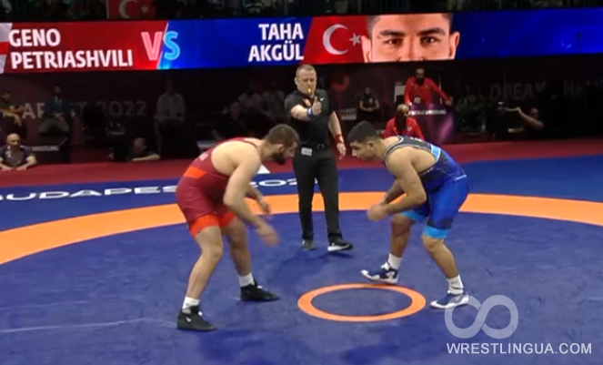 Гено Петриашвили - Таха Акгюль видео запись финальной схватки Чемпионата Европы-2022 по вольной борьбе в Будапеште, вес 125кг.