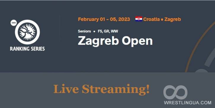 МТ рейтенговой серии ZAGREB OPEN-2023, ВОЛЬНАЯ БОРЬБА, прямая онлайн видео трансляция из Хорватии, 01.02.2023, смотреть